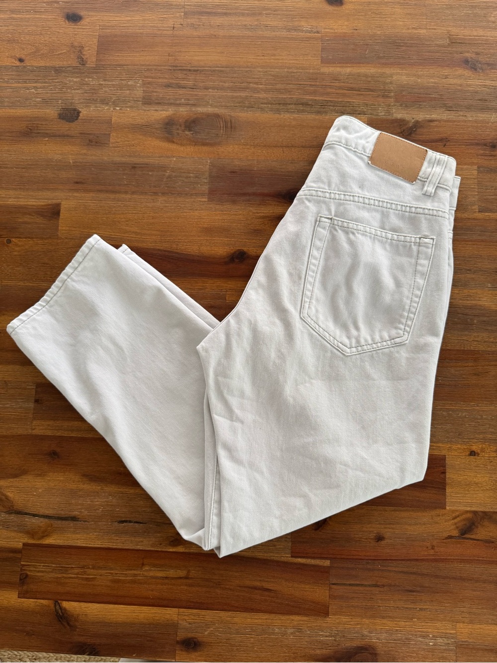 6397 Shorty Jeans Size 25 Chalk White Relaxed Tapered Cropped Made in Italy